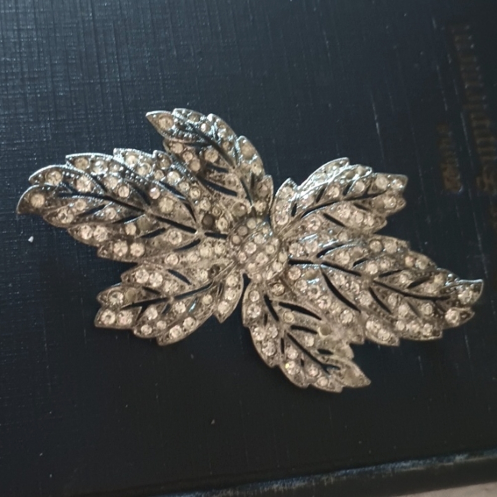 Art deco apsaluly gorgeous crystals sparking eye catcher brooch
